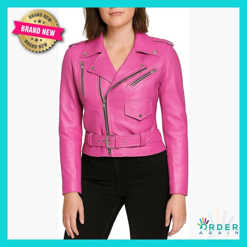 Lambskin Leather Motorcycle Jacket Notch Lapel Y2K Chic Fashion Biker Style